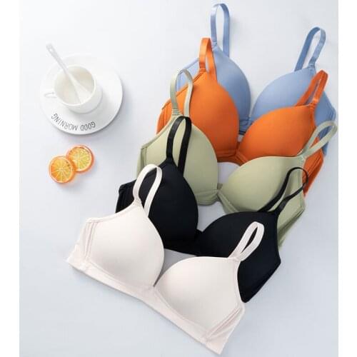 Summer Women Low Push Up Bra French Top Breathable Sexy Seamless Bra Thin Double Cup Wire Free Lingerie Bralette 32 34 36 38 A B