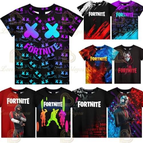 Children 100-160cm Hot Sale Fortnite Summer Boy T-shirt for Toddler Baby Funny Game T Shirts Fashion Girls Boys Birthday Gift