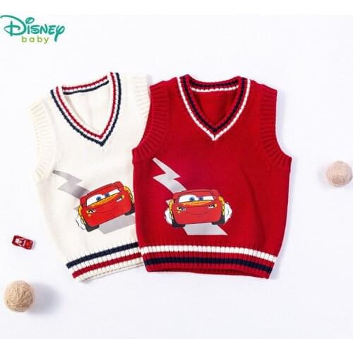 Disney Childrens Clothing Vest Jacket Men Pure Cotton Knitting Vest for Teenager Boy Spring Autumn New Pattern All-match Sweater