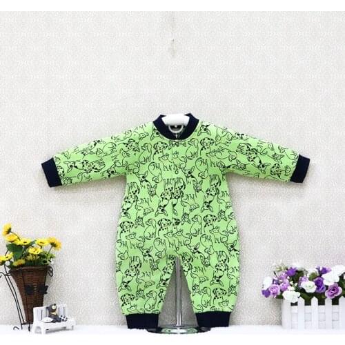 Baby cotton with fleece one piece clothes girls costume winter boys long sleeve romper newborn button overalls