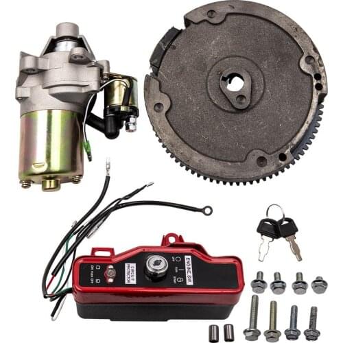 For HONDA GX160 GX200 ELECTRIC START KIT STARTER MOTOR FLYWHEEL SWITCH