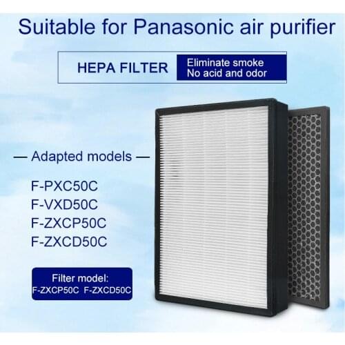 For Panasonic F-ZXCP50C F-ZXCD50C Air Purifier Filter HEPA &Deodorizing Air Purifier Filter Activated Carbon F-PXC50C F-VXD50C
