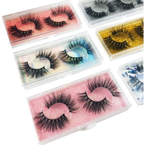Foxyfox Custom Makeup 2 Pairs Eyelashes 3D Mink Lashes Fluffy Soft Wispy Volume Natural Long Cross False Eyelashes Eye Lashes