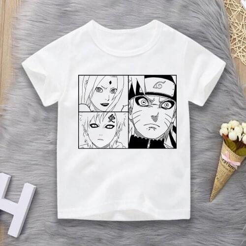 Naruto T-Shirts for Kids Summer Simple Print Children Clothes Fashion Tees Unisex Tops Boys Girls Homewear Infant Toddler Tshirt