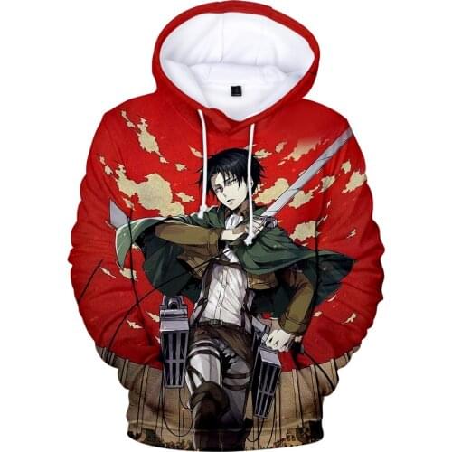2021 Hot sell Japanese Anime Titan Hoodie Eren Levi Mikasa 3D Print Cosplay Costume Sweatshirts Hoodies Men