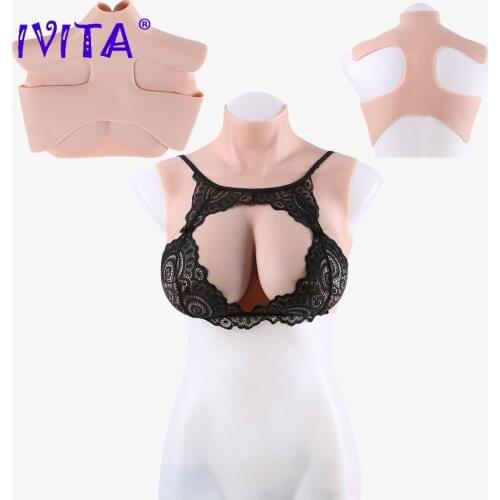 IVITA Artificial Realistic Silicone Breast Form Fake Boobs Crossdressing for Crossdresser Transgender Shemale Drag Queen Cosplay
