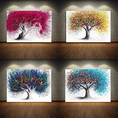Abstract Tree Paintings Print On Canvas Posters And Prints Modern Landscape Wall Art Pictures Home Wall Decor Cuadros No Frame