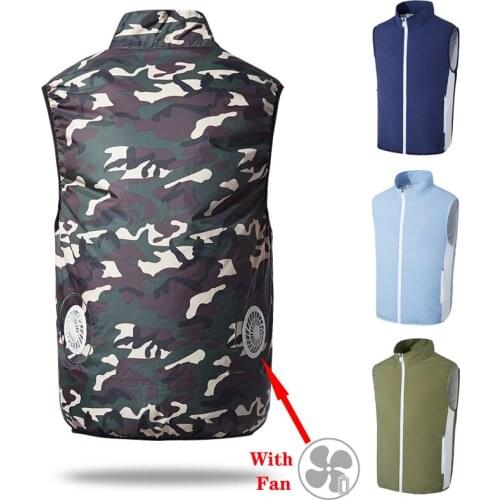 Summer Express Cooling With Two Fan Hiking Vest Fishing Cycling Outdoor Vest High Temperature Work Outdoors Top Men/Women S-3XL