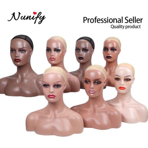 Mannequin Head With Shoulders Nunify Different Makeup Wigs Wig Caps Hat Display Manikin Head With Bust Salon Beautiful Stand
