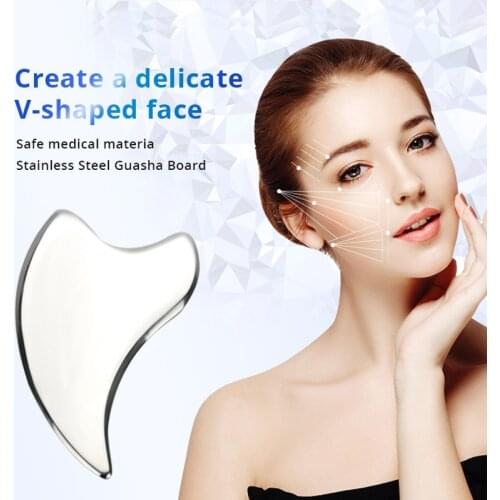Stainless Steel Gua Sha Scraping Massage Tool Guasha Board Great Tools for SPA Firming skin guasha Facial Body Triangle Shape