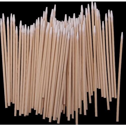 Micro Swabs with Wooden handle, Single Cotton Tipped, 100 Counts
