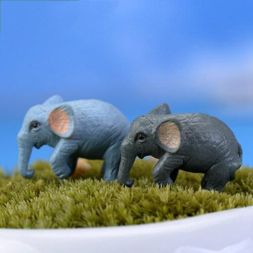 Miniature Elephant Dollhouse Bonsai Fairy Garden Micro Landscape Home Garden Decoration, Miniature Elephant
