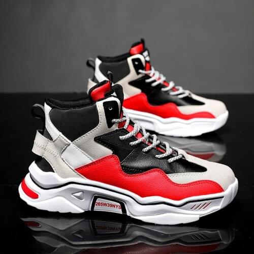 Spring Mens Reflective Shoes High Top Fashion Shoes Men Lace Up Comfort Patchowark Stylish Shoes For Men Zapatos Deporte Hombre