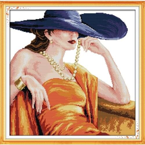 Graceful Noblewoman cross stitch kit people 18ct 14ct 11ct count print canvas stitches embroidery DIY handmade needlework