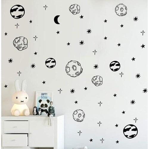 Space Planet Wall Sticker Kids Room Removable DIY Solar System Wall Decor Decals Astronomy Nursery Art Stickers Space Decor C188