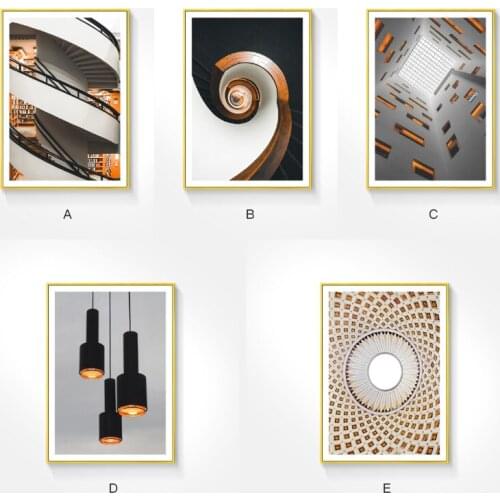 Nordic Black White Building Wall Art Canvas Posters Painting Prints Abstract Pictures for Living Room Morden Decor NO Frame