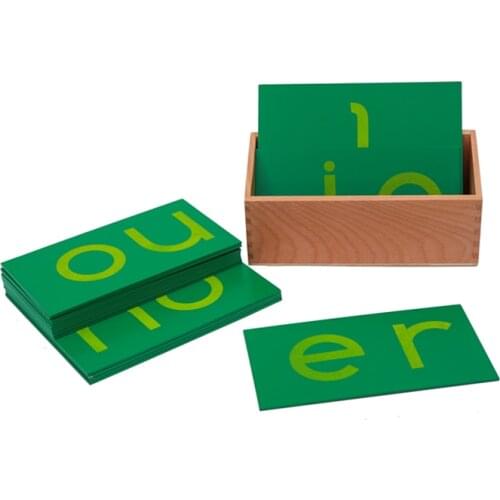 Lower Case Double Sandpaper Letters Montessori Language Materias Wooden Alphabet Cards Equipment for Casa