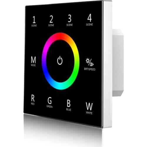 NEW Led RGBW Strip Controller Wall Mount Touch Switch Panel 12V 24V 144W 288W 3A*4CH 4 Scene Led 5050 3528 Strip RGB Controller