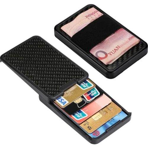 New Slide Wallet RFID Blocking Carbon Fiber Card Holder For Men Women Male Female Credit card holder Money Minimalist Purse