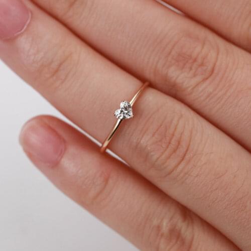 UILZ Thin Copper Cubic Zirconia Couple Rings Minimalism Fashion Heart Finger Ring for Women Men 2021 Jewelry Gifts CRL1610