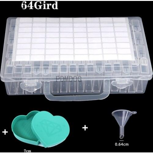 Plastic Diamond Painting Accessories 64 Bottles Box Container Storage Box Diamant Painting Holder Diamond Mosaic Embronience Box