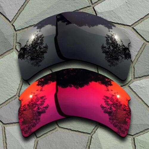 Grey Black&Violet Red Sunglasses Polarized Replacement Lenses for Oakley Flak 2.0 XL