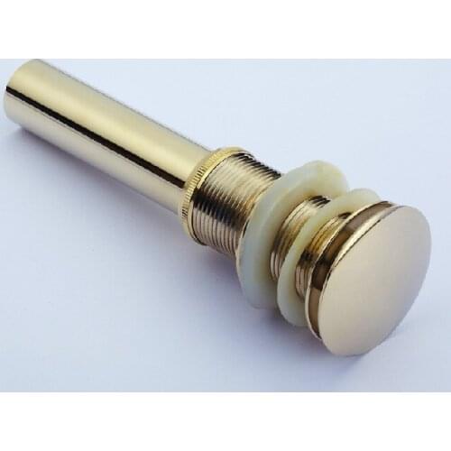 Luxury Gold Color Brass Bathroom Large Round Cap Pop UP Sink Drain Without Overf Dsd041