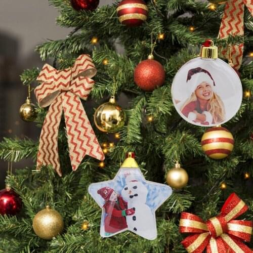 Christmas Transparent Plastic Photo Five-star Ball Christmas Decorations Christmas Tree Hanging Decor For Home Diy Party Kids Gi