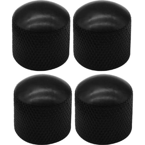 FLEOR 4pcs Black Metal Dome Electric Guitar Bass Volume Tone Control Knobs Guitar Accessories