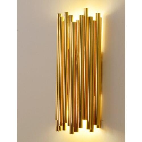 Post Modern Light Luxurious Golden Wall Lamp A Living Room Television Background Wall Originality Personality Concise Bedside