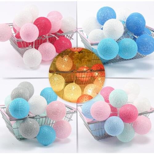 LED Cotton Garland Ball Light String Light Outdoor Holiday Wedding Christmas New Year Party Baby Bed Fairy Birthday Decoration