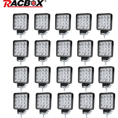 RACBOX Waterproof 4 inch 48W Floodlight Spotlight Led Work Light bar for Lada Off road ATV Motorcycle Truck 12V 24V Car Styling