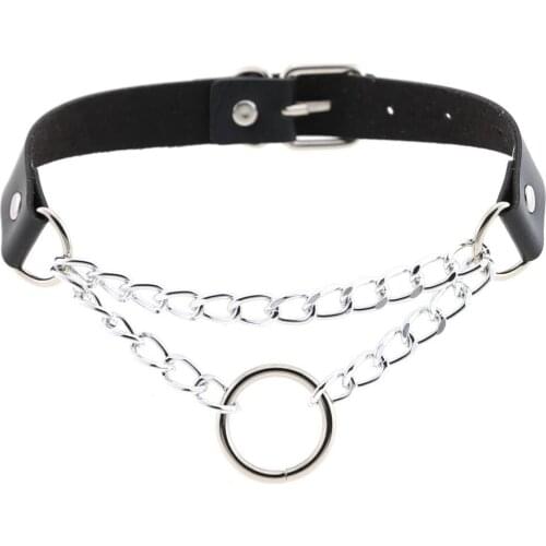 2020 Sexy punk Choker Collar leather necklace Bondage cosplay Goth jewelry women necklace Harajuku emo kawaii witch rave jewelry