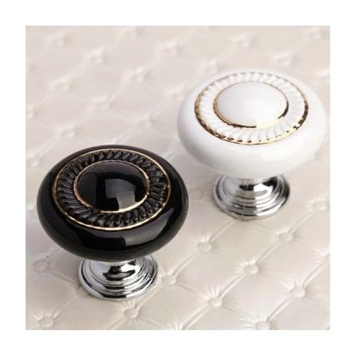 10pcs Ceramic Cabinet Knobs Round Cupboard Drawer Wardrobe Pulls Handle Knob handle knobs