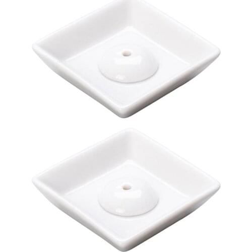 2PCS Japanese Type Ceramic Joss-Stick Tray Square Round Joss-Stick Holder Round Wire Incense Rack Creative Home Furnishings