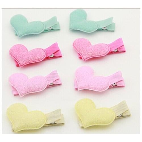 20pairs/lot New Heart Love Hair Clip Baby Children Hairclip Girls Hairpin Pretty Kids Birthday Shiny Party Barrette