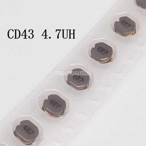 2000pcs X CD43 4.7UH 4R7 Smd Power Inductors CD43 power inductors 4.7UH 4X4X3MM SMT Reel Free Shipping