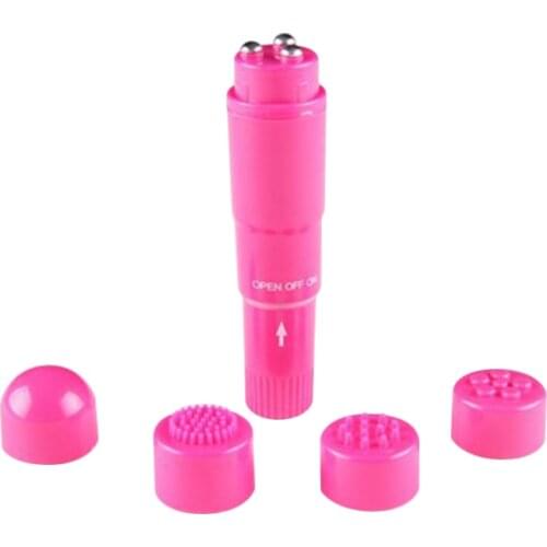 4 Interchangeable Pocket Rocket Vibrator Mini Full Body Massager Clitoris Stimulator Erotic Masturbator Adult Toys for Women