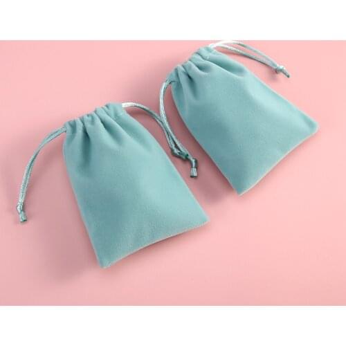 50pcs Green Velvet Bag Jewelry Bag Small Pouches For Wedding Christmas Party Candy Bag Custom Size Print Logo Gift Bag Present