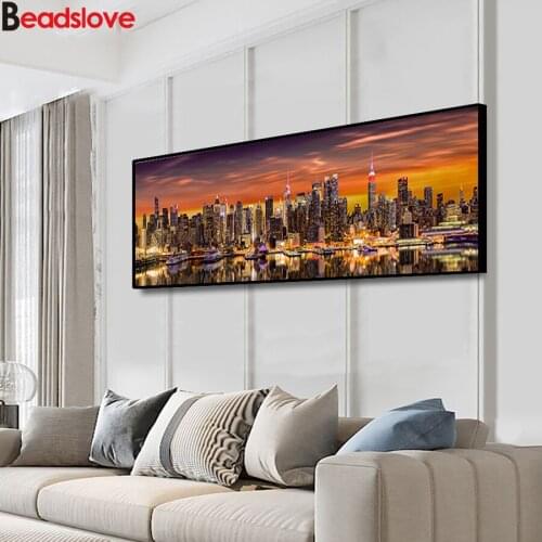 Large diamond mosaic City buildings landscape Diamond Embroidery sale diy daimond painting full square round drill modern decor