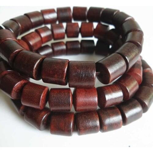 BRO894 Natural Red Sandalwood Prayer Malas Yoga Meditation Bracelets 10mm Barrel Beads
