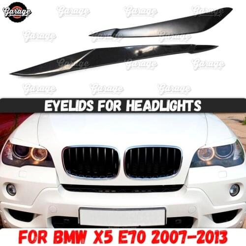 Eyelids for headlights case for BMW X5 E70 2007-2013 ABS plastic pads cilia eyebrows covers accessories car styling tuning