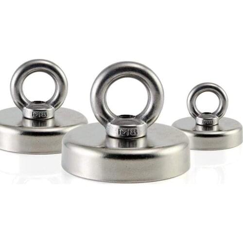 D25/32/42/60 Deep Sea Search Magnetic Ring Hook Neodymium Magnet Super Suction River Bottom Treasure Hunt And Salvage Tape Rope