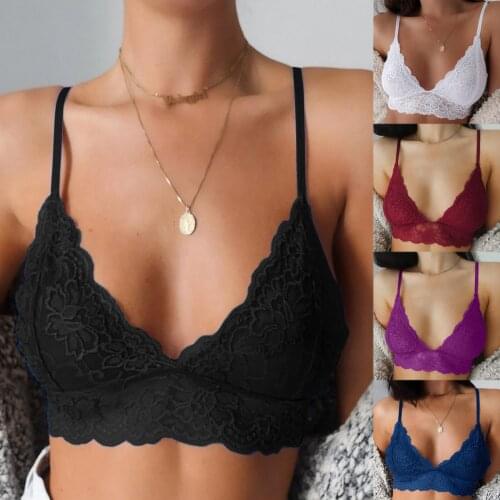 Women Delicate No Rims Sling Tops Plus Size Vest Crop Wireless Bra Lingerie Sexy V-Neck Fashionable Camisole Support Wholesale
