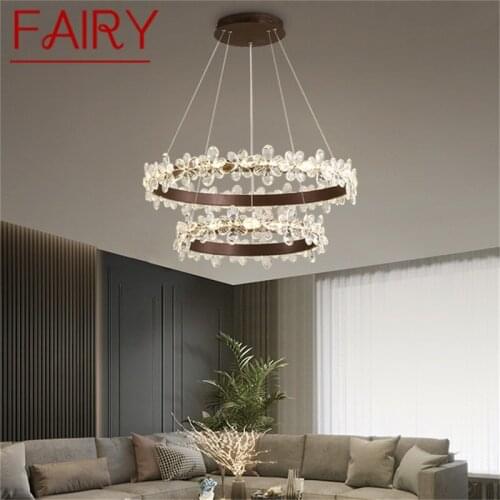 FAIRY Nordic Pendant Lights Gold Modern Luxury Crystal LED Lamp Fixture For Home Decoration