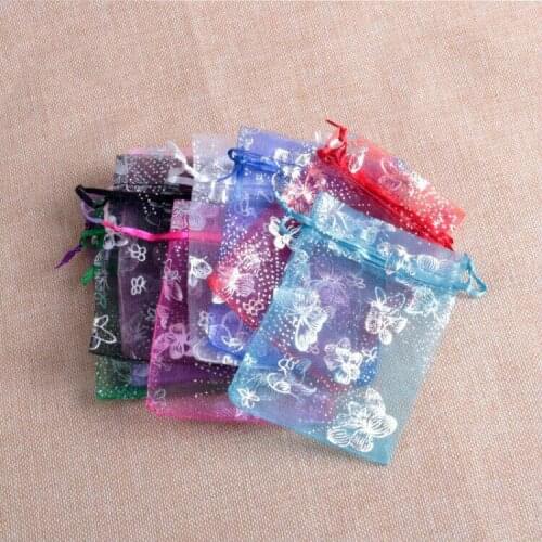 Hot sale 100pcs/lot (7*9cm) Organza Bags Jewelry Packaging Bags Wedding Party Decoration Drawable Bags Gift Pouches 10 colors