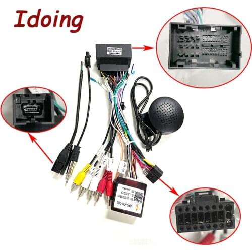 Idoing 16-pin Car Android Stereo Wiring Harness For 2014-up Jeep Grand Cherokee RAM 1500 Dodge Durango 2018-up Jeep Wrangler JL