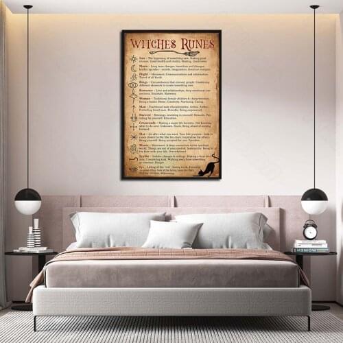 Classic Witches Runes Book Decorative Painting Simple Art Poster Decorative Painting Living Room Background Wall Sticker