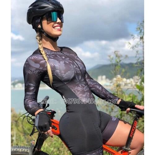 Womens Triathlon Cycling Jersey Skinsuit Team Road Bike Wear Suit Pro One Piece Cycling Tight Jumpsuit Bicycle Dress Trisuit