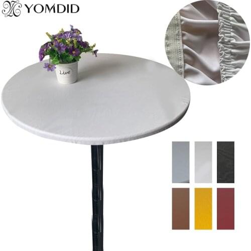 Round Waterproof Table Cover Cloth Protector Polyester Tablecloth Catering Fitted Table Cover with Elastic Edged